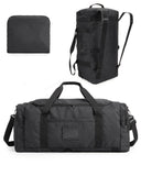 BAGSAMRT 60L Foldable Duffle Bag for Travel, Large Travel Duffel Bag for Men, 4 in 1 Travel Backpack, Carry on Weekender Bag, Black