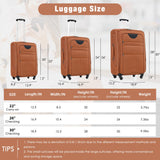 Merax Softside Luggage Set, 5 Piece Expandable Travel Suitcase Set with Spinner Wheels and TSA Lock,22" 26" 30"(Orange)