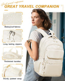 VENATIN School Backpack for Girls, High Elementary School Laptop Backpack College Student Women Bookbag, Mochilas Escolares para Niñas, Teens Girls Bookbag Casual Daypack, Beige