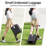 Hanke 14 Inch Underseat Carry On Luggage with Wheels Hard Shell Suitcases Carry On Bag Lightweight Small Mini Suitcase Tsa Luggage for Travel.（Jet Black）