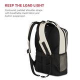SwissGear 5505 Cecil 16” Laptop Backpack Cream/Black – Daily Laptop Bag with Gear Attachment Options – Multiple Organizer Pockets & Padded Shoulder Straps
