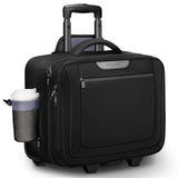 Ytonet Rolling Laptop Bag, Rolling Briefcase for Men Women with Cup Holder, 17.3'' Carry On Water Resistant Laptop Bag with Wheels, Overnight Roller Computer Bag for Work Travel Business College