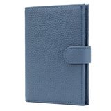 Karmiir RFID Slim Passport Holder for Man & Women, Compact Leather Passport Wallet with Card Holders SIM Slots, Zippered Coins Pocket and Cash Holder Travel Passport Cover Case, Dark Blue