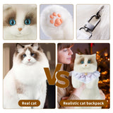Stuffed Cat Backpack - Cute plush Backpack Toy, Handcrafted Realistic Cat Shaped Backpack, Plush Bag with Adjustable Shoulder, Crossbody, Backpack Straps (White)