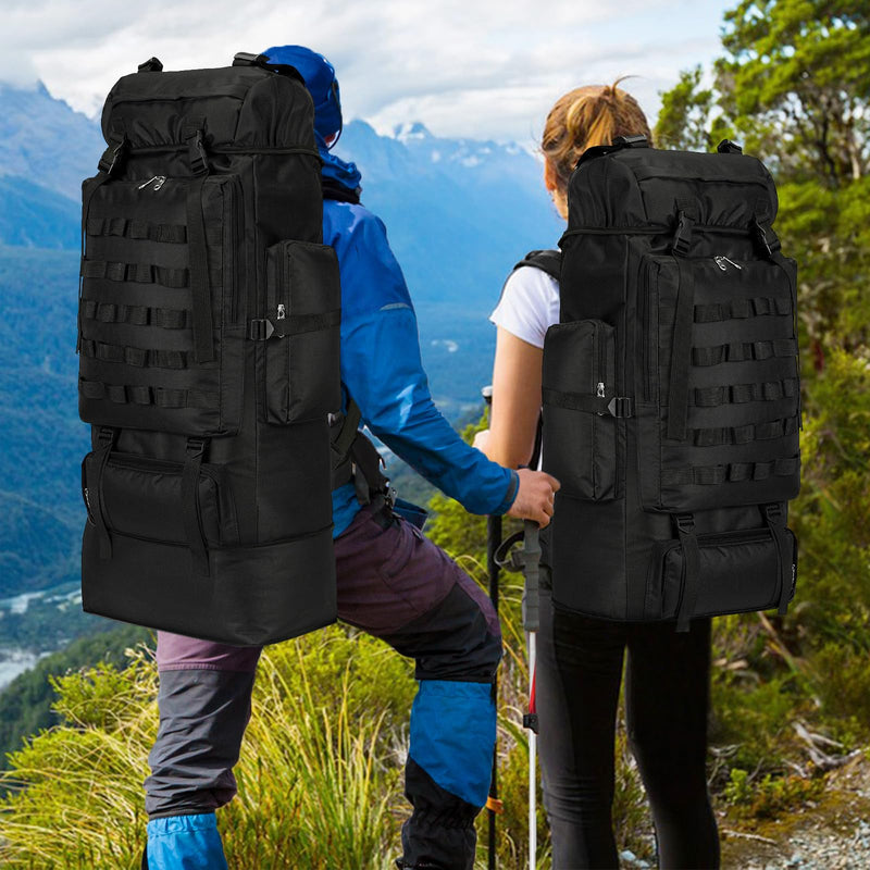 Unineovo 70L/100L Large Camping Hiking Backpack with Rain Cover, Waterproof Molle Rucksack Military Tactical Backpack, Lightweight Backpacking Daypack for Trekking Climbing Outdoor