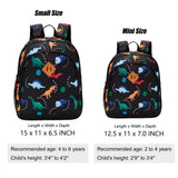 JinBeryl Toddler Backpack for Boys or Girls, Little Kids Backpack for Preschool or Kindergarten (Dinosaur Black, Small)