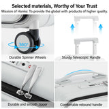 Hanke 20 Inch Carry On Luggage with Cup Holder and Charge,Top Opening Hard Shell Suitcases with Wheels and Dividers,Aluminum Frame Trunk Luggage Small Suitcase with Lock for Travel,Smoke White