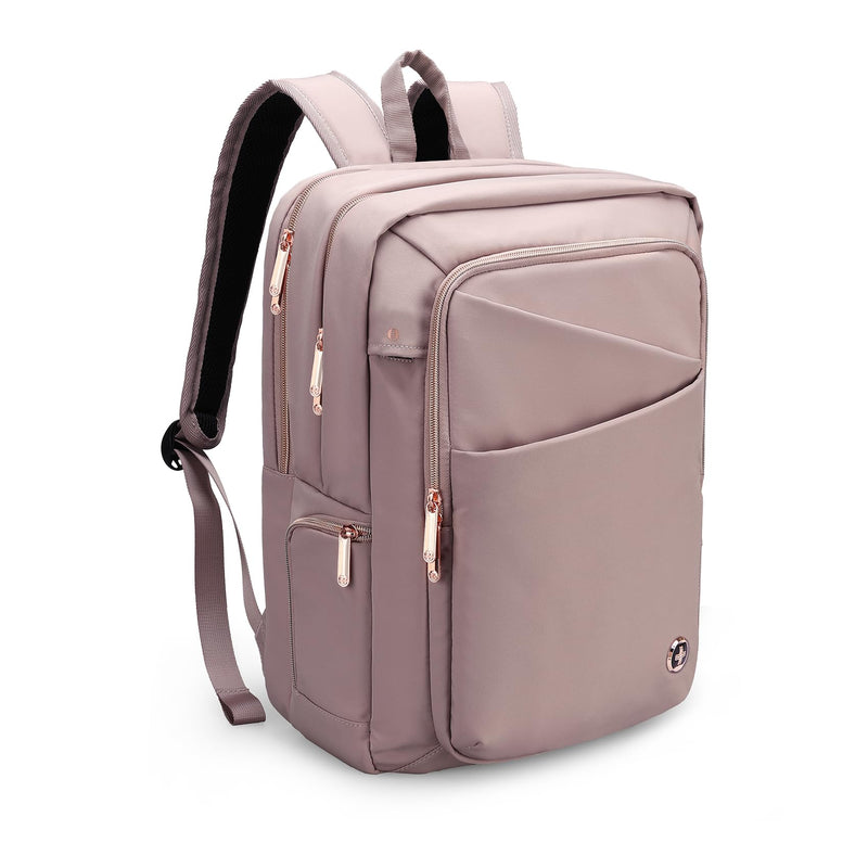 Swissdigital Design Laptop Backpack for Women,College Bookbags with USB Charging Port,Cute Computer Backpacks for Work Business,Pink | SD1006F-82