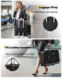 MATEIN Personal Item Rolling Briefcase with Large Wheels, Airline Approved Rolling Laptop Bag Women Men Roller Computer Bag 17.3 Inch, 18x14x8 Anti Theft Underseat Carry On Luggage for Travel Work