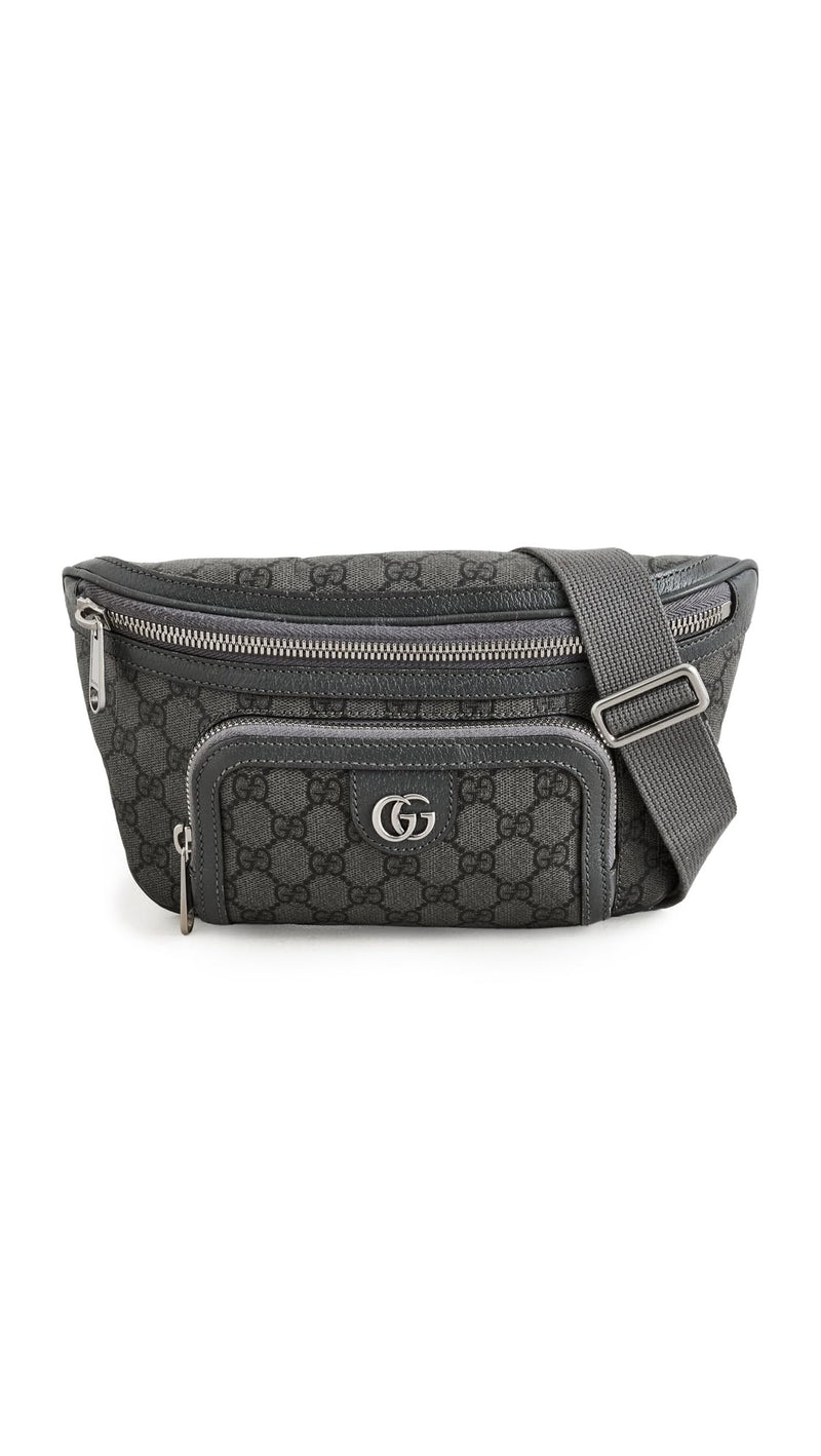 LV Women's Pre-Loved Gucci Waist Bag GG Supreme, Gray/Silver, One Size
