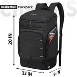 Ciihars Basketball Bag Backpack Large Sports Bag with Separate Ball holder & Shoes compartment, Best for Basketball, Soccer,Volleyball,Gym（Black）