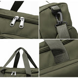 Suruid Travel Duffel Bag with Shoes Compartment Sports Gym Bag with Dry Wet Separated Pocket for Men and Women, Overnight Bag Weekender Bag Training Handbag Yoga Bag - Olive Green