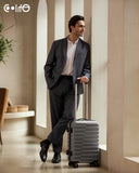 Coolife Carry On Luggage Airline Approved with Spinner Wheels, Hard Shell Suitcase TSA Lock Lightweight Travel Luggage 20-inch,Gray
