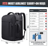 Extra Large Travel Backpack with LifetimeWarranty, Expandable Carry On Backpack with Waterproof Wet Pocket for Men Women, Anti-Theft TSA Flight Approved 18 Inch Laptop Duffel Bag for Travel, Black