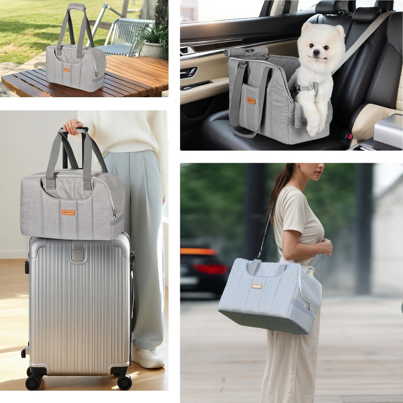 Dog Purse Carrier for Small Dogs Cats Rabbits Up to 13lbs, Lightweight Pet Sling Carriers with Crossbody Strap, Portable Puppy Soft Sided Tote Bag Carrier for Vet,Hiking,Travel Gray