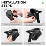 ROCKBROS Water-Resistant Bike Saddle Bag with Water Bottle Holder & Taillight Hanger – Large Capacity Rear Seat Pack for Road & Mountain Cycling