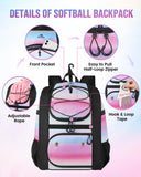 MATEIN Softball Bag, Lightweight Baseball Backpack with Shoe Compartment, Baseball Bag with Fence Hook for TBall Bat & Equipment, Softball Gifts Catchers Backpack for Women Fit Batting Glove, Helmet
