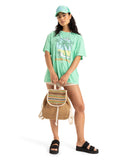 Roxy Woven Straw Backpack | Travel | Vacation | Lightweight | Natural Materials | Eco Friendly, Coco Pearl - Natural Sea