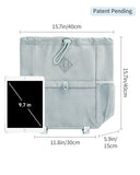 WANDF Drawstring Backpack for Women, Lightweight Gym Bag with Yoga Mat Strap, Water-Resistant String Backpack with Mesh Pocket (Grey, Patent Pending)