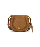 Michael Kors Women's Josie Medium Saddle Flap Messenger, Gold-Tone Hardware/Leather, Luggage