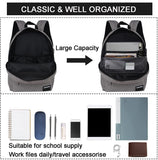 SUPACOOL Casual Laptop Backpack for Men and Women, Backpack for College, USB Charging Port, Lightweight Pack Back(Light grey)