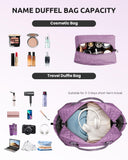 Vogewood Girl Duffle Bag with Shoe Compartment, Tween Weekend Duffle Bag, Monogram Overnight Bag for Women with Trolley Sleeve & Wet Pocket, Letter Kids Travel Bag with Makeup Bag (Letter K)