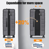 KEYTANG 3-Piece Hardshell Luggage Set, Lightweight Expandable Suitcase with TSA Lock and Double Spinner Wheels, 20% Expansion for Extra Packing, Carry-On and Checked Bags, Grey
