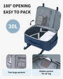 ECOHUB Travel Backpack for Men, 18x14x8 Spirit Airlines Personal Item Bag with Clear Toiletry Bag, Laptop Carry on Backpack with USB Port, Airline Approved Under Seat 14 Pockets 30L, Blue