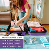 Kono 24 Inch Luggage Suitcase with Spinner Wheels TSA Lock Lightweight PC+ABS Hardside Medium Checked Luggage Durable Rolling Suitcase Purple