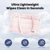 rubyloo Puffer Dog Travel Bag for Dog Moms – Doggy Diaper Bag with Pet Bowls & Food Storage or Everyday Puffy Tote – Doggy Mom Gifts for Women – Lightweight, Travel-Ready Gift for Pet Lovers - Pink