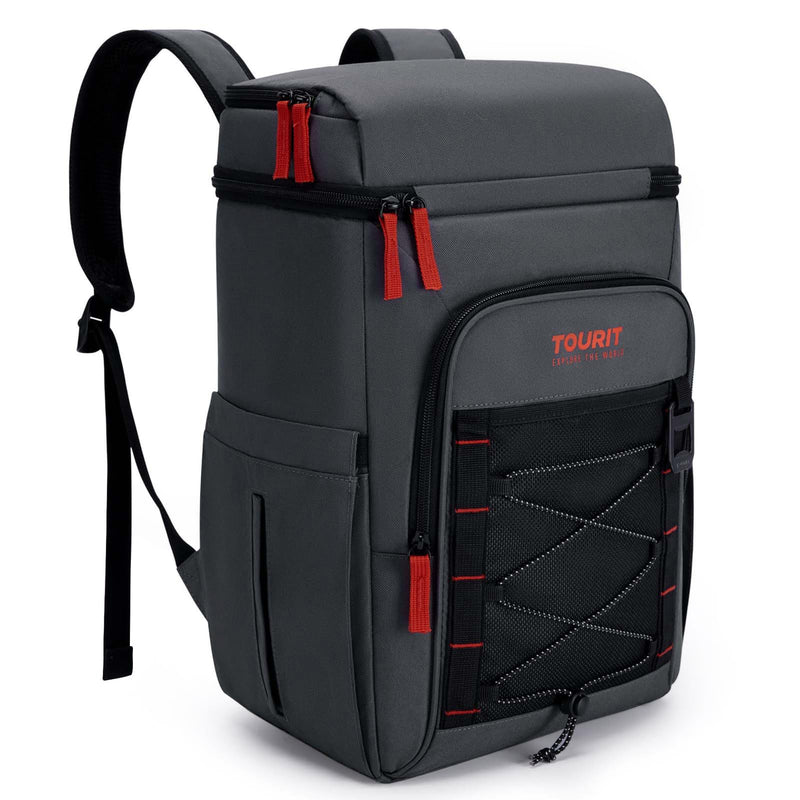 TOURIT Insulated Backpack Cooler with 2 Compartments, 30 Can Capacity, Leakproof Waterproof Thermal Bag for Beach Camping Travel