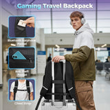 MATEIN 17.3 Inch Gaming Laptop Backpack, Large Gaming Backpack with Tech Pouch, Waterproof Rain Cover, Padded Shoulder Straps, Airlined Approved College Computer Bag for Men