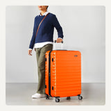 Amazon Basics 30" Hardside Large Checked Luggage, Expandable For Up to 15% More Space, Hardshell Suitcase With Wheels, Scratch-Resistant Surface, Four Multi-directional Wheels, Orange