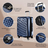 Ricardo Beverly Hills Melrose Hardside Expandable Luggage with Lightweight Construction for Smooth Traveling, Stylish, Durable, and Spacious, Men and Women, Prussian Blue, Carry-On 20-Inch