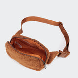 Pander Large 2L Fanny pack Everywhere Fleece Belt Bag for Women and Men with Adjustable strap Belt. (Saddle Brown)