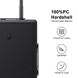 LEVEL8 Luminous Carry on Luggage, 20 Inch Hardside Suitcase Bundle with 4 PC Packing Cubes Organizer Set - Black