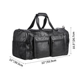 Travel Bag with Shoe Pouch,Weekender Overnight Bag Leather Large Carry On Bag