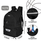 Soccer Backpack for Men and Women,Sports Bag with Ball Compartment,Gym Backpack with Shoe Compartment,Suitable for Basketball,Volleyball,Large Capacity Ball Equipment Youth Basketball Stuff,Black
