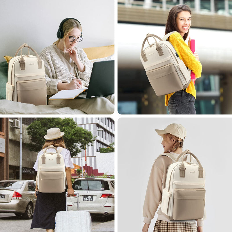 LOVEVOOK Laptop Backpack for Women 15.6 Inch Laptop Bag with USB Port, Fashion Waterproof Backpacks Teacher Nurse Stylish Travel Bags Vintage Daypacks Bookbag for College School Work