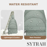 SYTRAH Sling Bag for Women, Anti-Theft RFID Crossbody Bag Nylon Sling Purse for Travel, Puffy Small backpack for Daily Hiking Sports Green