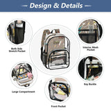 Plaaee Clear Backpack Large Heavy Duty PVC Transparent Backpack for Kids and Adults,Jeep and Lighting Bolts See Through Clear Bookbag for School, Sports, Work, Travel