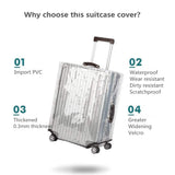 GigabitBest 20 Inch Clear PVC Luggage Cover Protectors Suitcase Covers for Luggage Thickened suitcase protective cover for Wheeled Suitcase Suitable for 20"