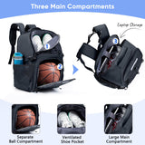 VIGEGARI Basketball Backpack with Ball & Shoes Compartment Large Sports Training Equipment Bags for Adults, Youth