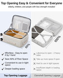 Hanke 26 Inch Large Luggage Suitcase Top Opening Aluminum Frame Travel Luggage Hard Shell Suitcases with Wheels for Woman Men.(Ivory white)