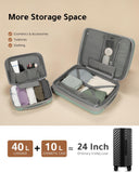 LUGGEX Carry on Luggage with Charger, Lightweight Suitcase 2 Piece with Spinner Wheels (Mint, 14/20)