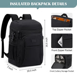 Tuwubi Cooler Backpack 35 Cans, Backpack Coolers Insulated Leak Proof for Men Women, Waterproof Soft Sided Lunch Camping Beach Travel Ice Chest Backpack Cooler Bag Black
