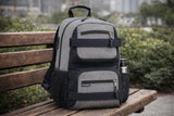 Eastsport Travel Skateboard Backpack Double Strap Laptop Bag Multi-Sport Design for Men and Women, Graystone Chambray