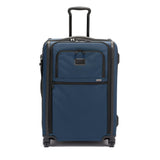 TUMI - Alpha Medium Dual Access Expandable 4-Wheeled Checked Luggage - Zipper Expansion - Durable Ballistic Nylon - Medium Capacity Suitcase with TSA Lock - Navy Blue