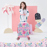 Esteemly Kid's Luggage Set 16inch 2 Piece Suitcase Set Hardside Luggage with Spinner Wheels Girls Carry on Toddler Travel Rolling Suitcase with Neck Pillow Airline Approved