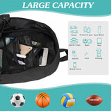 WOLT Soccer Backpack Soccer Bag with Ball Holder & Shoes Compartment, Sport Equipment Bags For Football, Basketball, Volleyball, Gym (Black)